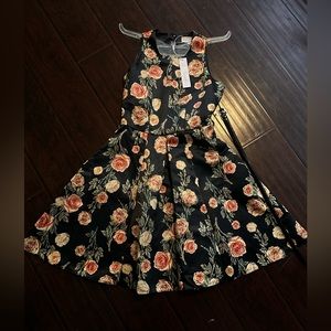 Closet London gold split neck panel dress